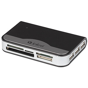 Intro combo: card reader + 3 port USB hub, black (40/480)