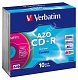 Verbatim CD-R 700mb, 52x, Slim (10) Color (10/100/6000)