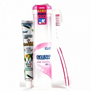 CLIO Дорожный набор (Dr.Clio зубная щетка с антибактериальной щетиной и зубная паста X-Pert 50г) в пластиковой тубе /48