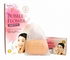 Clio Bubble Flower Туалетное мыло (косметическое) с ароматом белого мускуса 2*100 +сеточка мешочек для образования пены