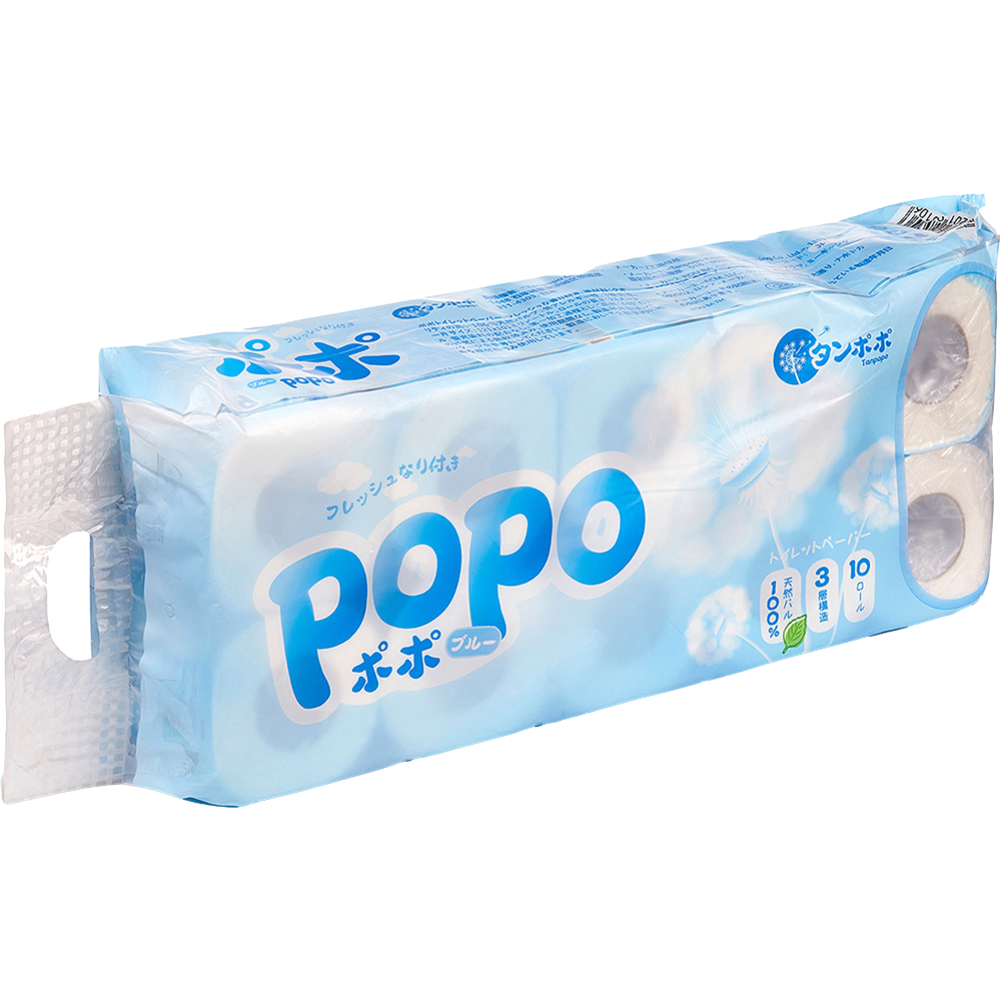 Туалетная бумага Popo 3 слоя 1 рулон