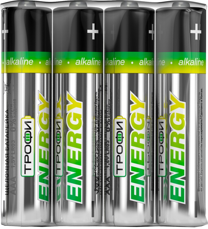 Батарейки Трофи LR03-4S ENERGY Alkaline (60/960/46080)