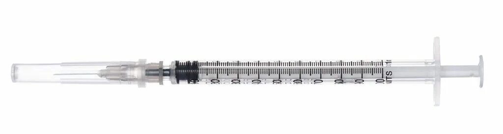 Шприц инъекционный одноразовый с иглой 0,4х12мм (27G), объем: 1 мл