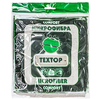 Салфетка из микрофибры, 1шт. ТЕХТОР (300шт.), 6х50 шт. серая  Т2347