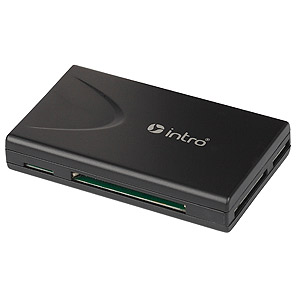 Intro portable card reader with card holder, black (40/1200)