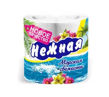Туалетная бумага Нежная 4 рулона 2 слоя Арома Морская свежесть — фото 2