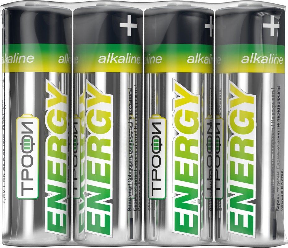 Батарейки Трофи LR6-4S ENERGY Alkaline (60/720/21600)