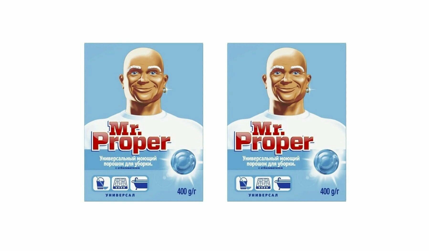 MR PROPER Моющий порошок для уборки Универсал с отбеливателем 400г — фото 2