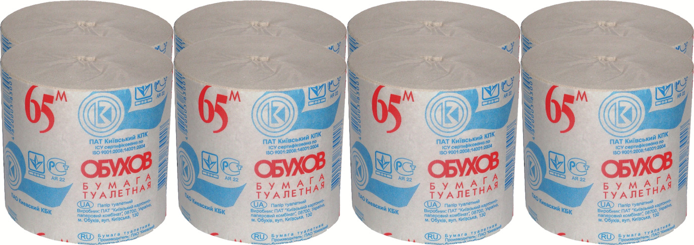 Туалетная бумага Обухов 65 м (66 шт/уп)