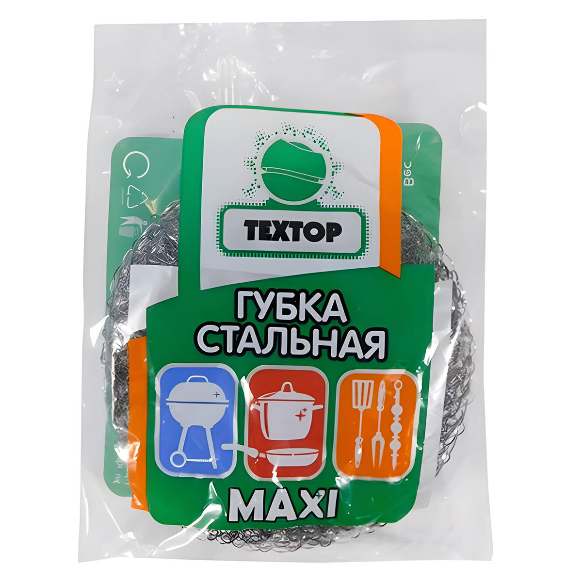Мочалки металлические ТЕХТОР 30 гр. 1 шт — фото 2