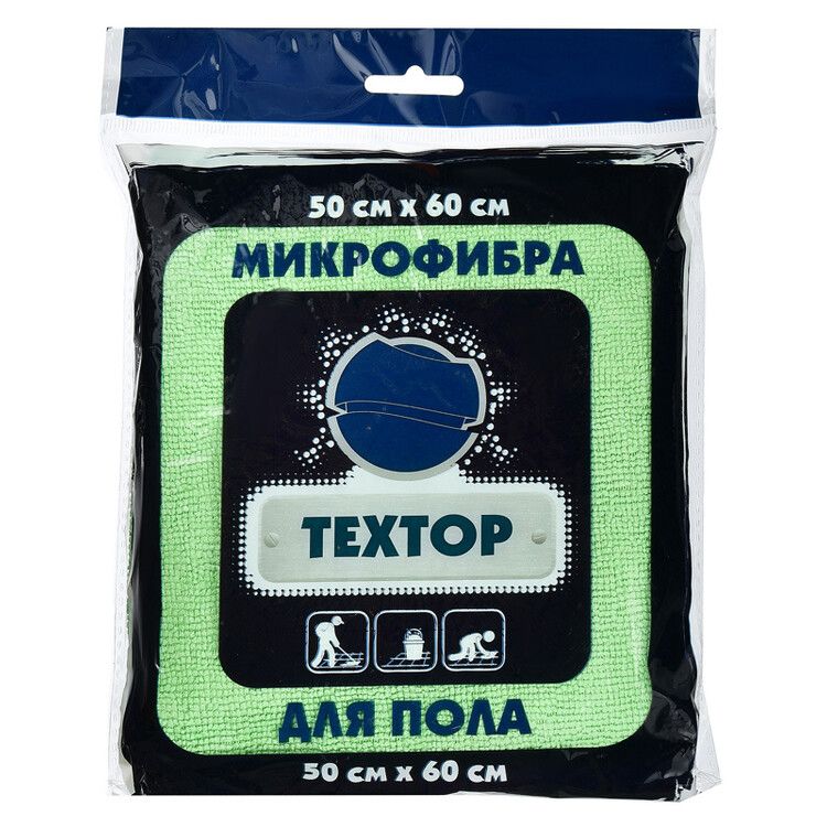Салфетка из микрофибры, 1шт. ТЕХТОР (300шт.), 6х50 шт. зеленый Т1135-1