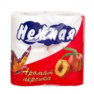 Туалетная бумага Нежная 4 рулона 2 слоя Арома Персик — фото 2