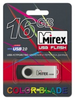 Флэш-диск Mirex 16 Gb SWIVEL RUBBER Black