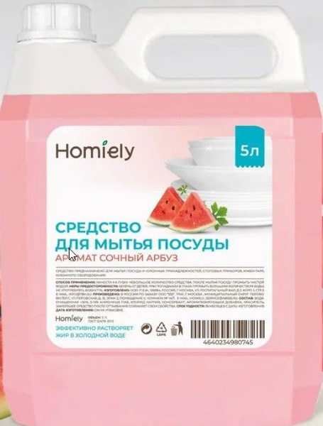 ТБХ средство для посуды «Homiely» 5л Арбуз канистра