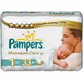 PAMPERS Подгузники Premium Care Newborn Средняя Упаковка 33