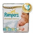 PAMPERS Подгузники Premium Care Newborn Экономичная Упаковка 78\88