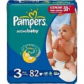 PAMPERS Подгузники Active Baby Midi (4-9 кг) Джамбо Упаковка 82\86
