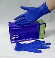 Перчатки нитриловые неопудренные нестерильные, текстурированные на пальцах 3,5 гр., размер XS, S, М, L, Малайзия.