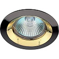 Светильник литой пов. "тарелка" MR16,12V, 50W  черный металл/золото (100/1400)
