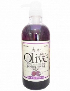 OLIVE Увлажняющая пена для ванны/гель для душа с экстрактом оливы и виноградных косточек 750 мл 1/24